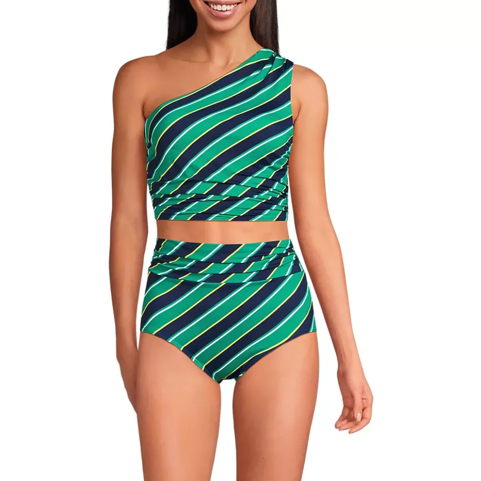 Women's Ruched One Shoulder Midkini Top
