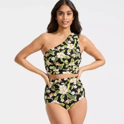 Women's Ruched One Shoulder Midkini Top
