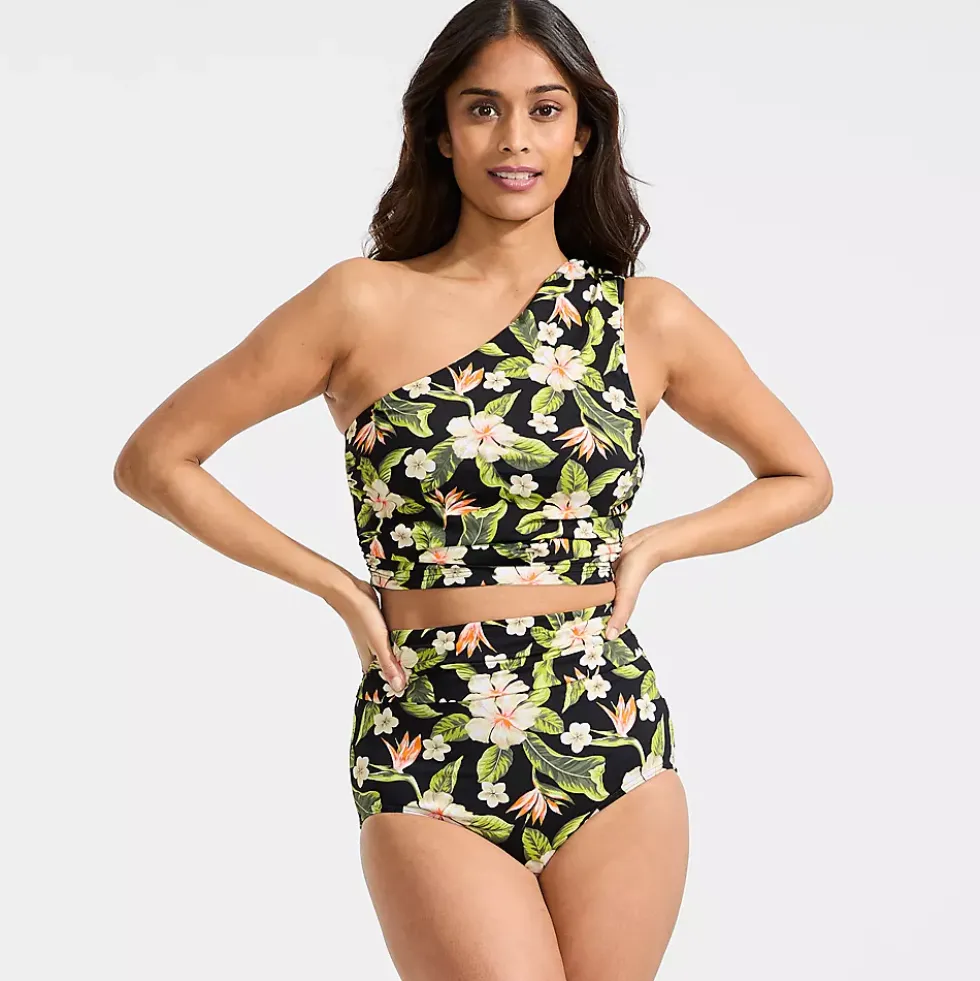 Women's Ruched One Shoulder Midkini Top