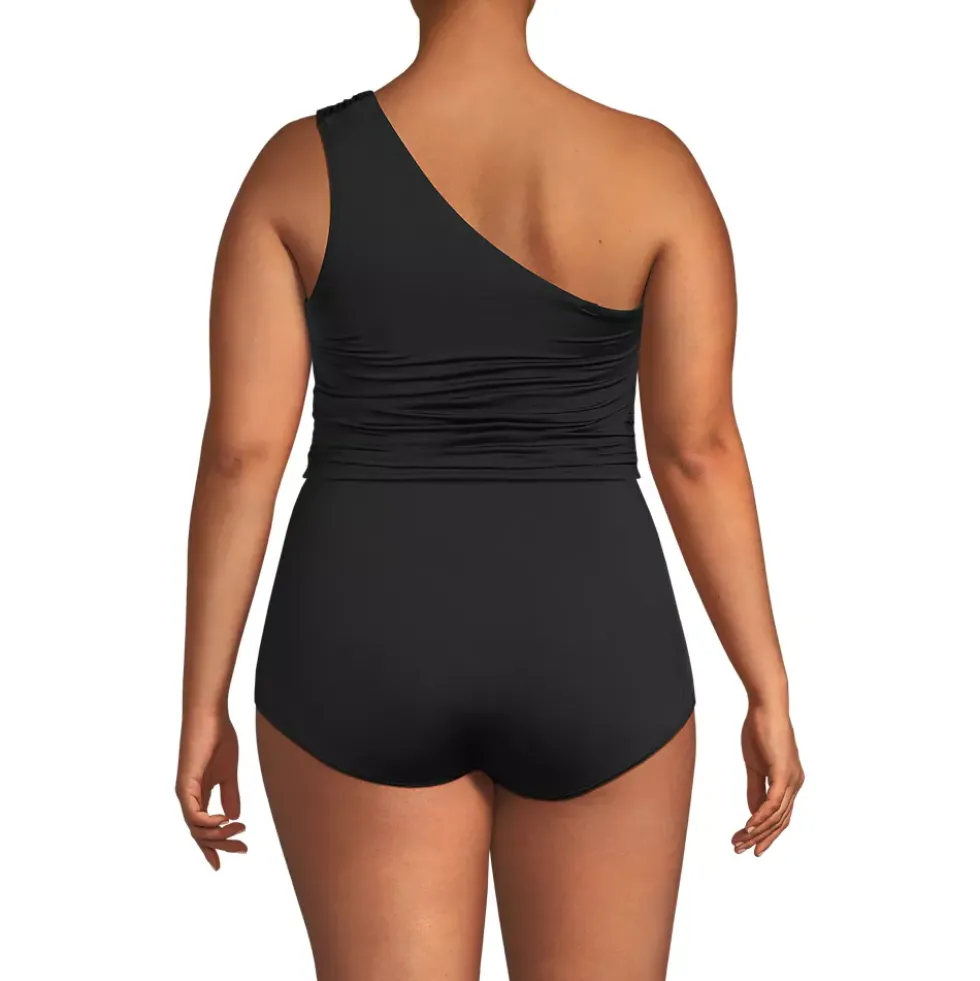 Women's Ruched One Shoulder Midkini Top
