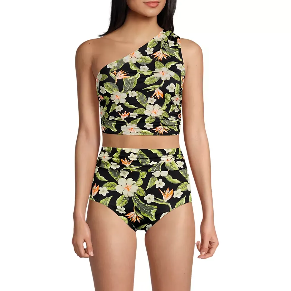 Women's Ruched One Shoulder Midkini Top