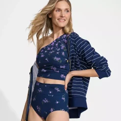 Women's Ruched One Shoulder Midkini Top