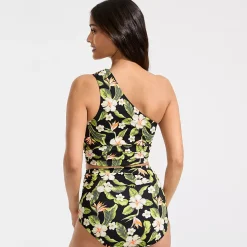 Women's Ruched One Shoulder Midkini Top