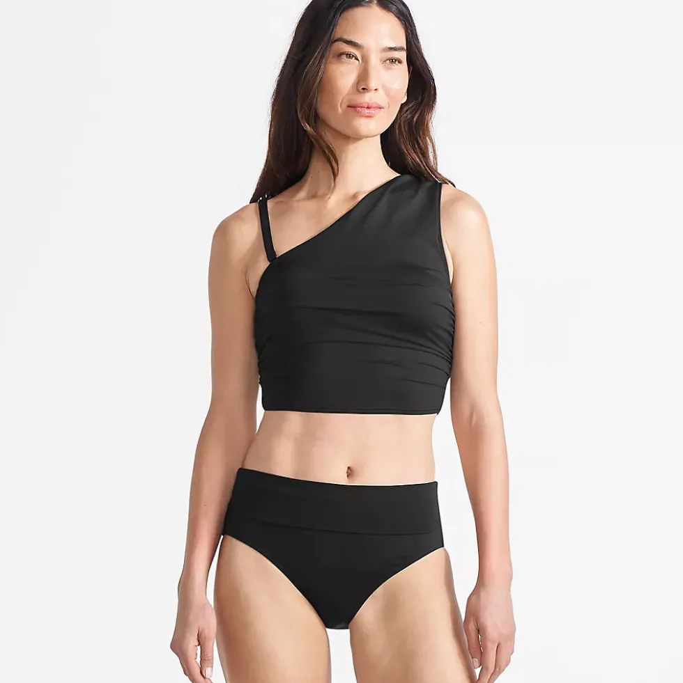 Women's Ruched One Shoulder Midkini Top
