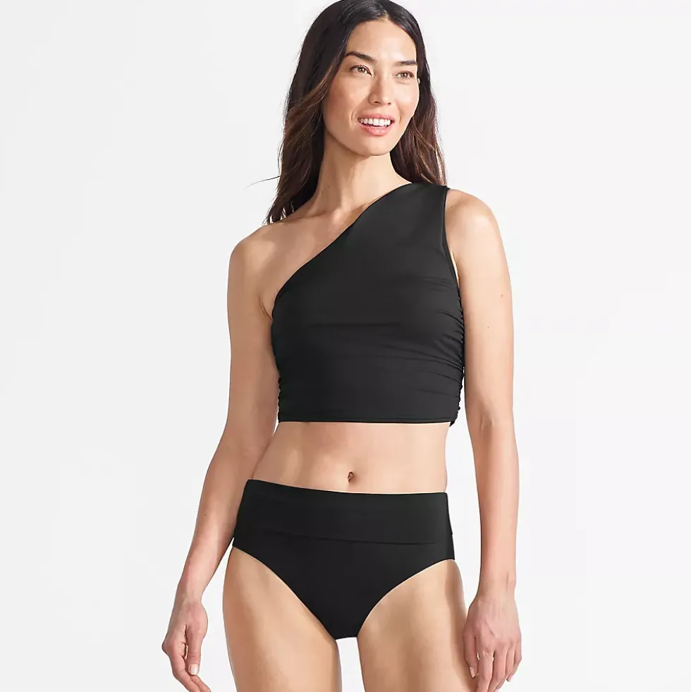 Women's Ruched One Shoulder Midkini Top