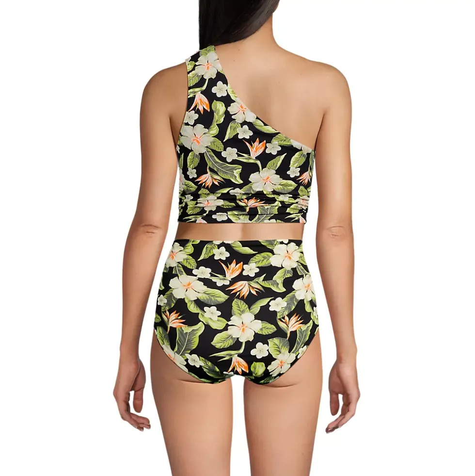 Women's Ruched One Shoulder Midkini Top