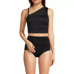Women's Ruched One Shoulder Midkini Top
