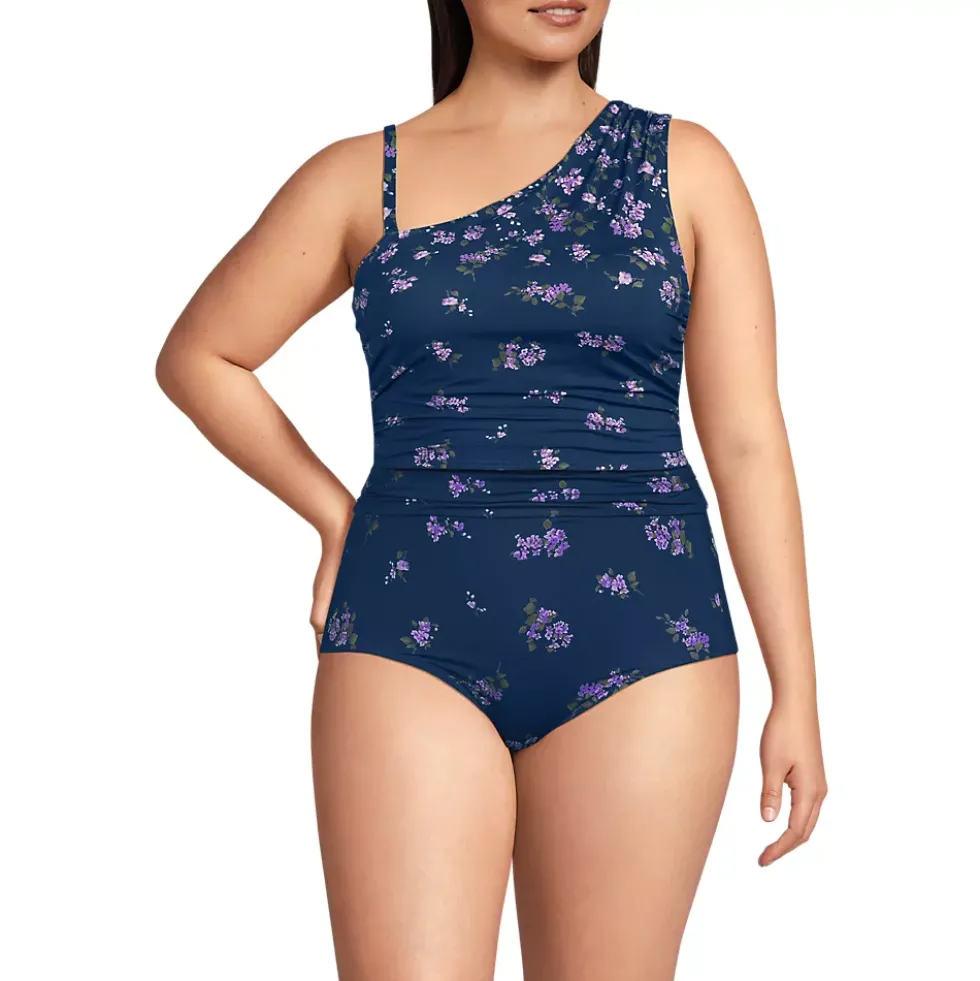 Women's Ruched One Shoulder Midkini Top