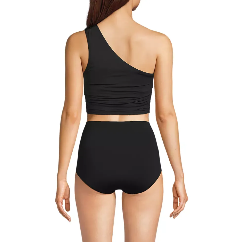 Women's Ruched One Shoulder Midkini Top