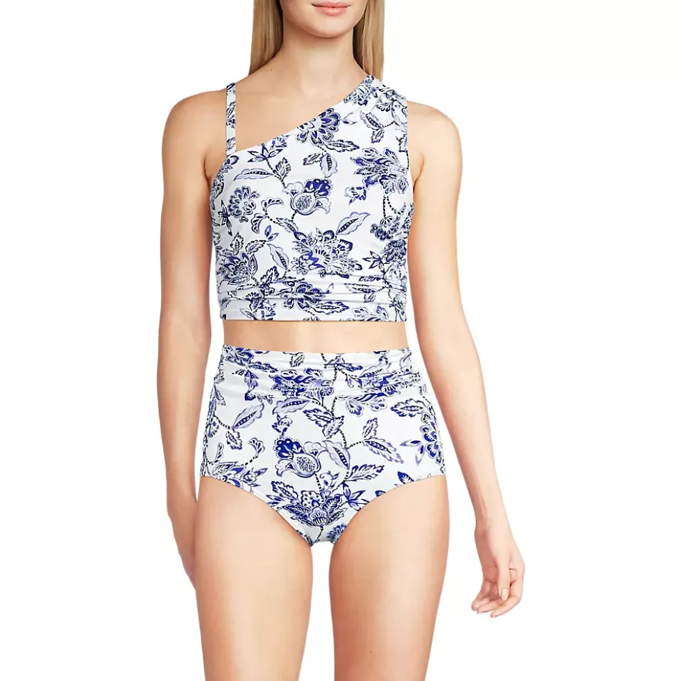 Women's Ruched One Shoulder Midkini Top