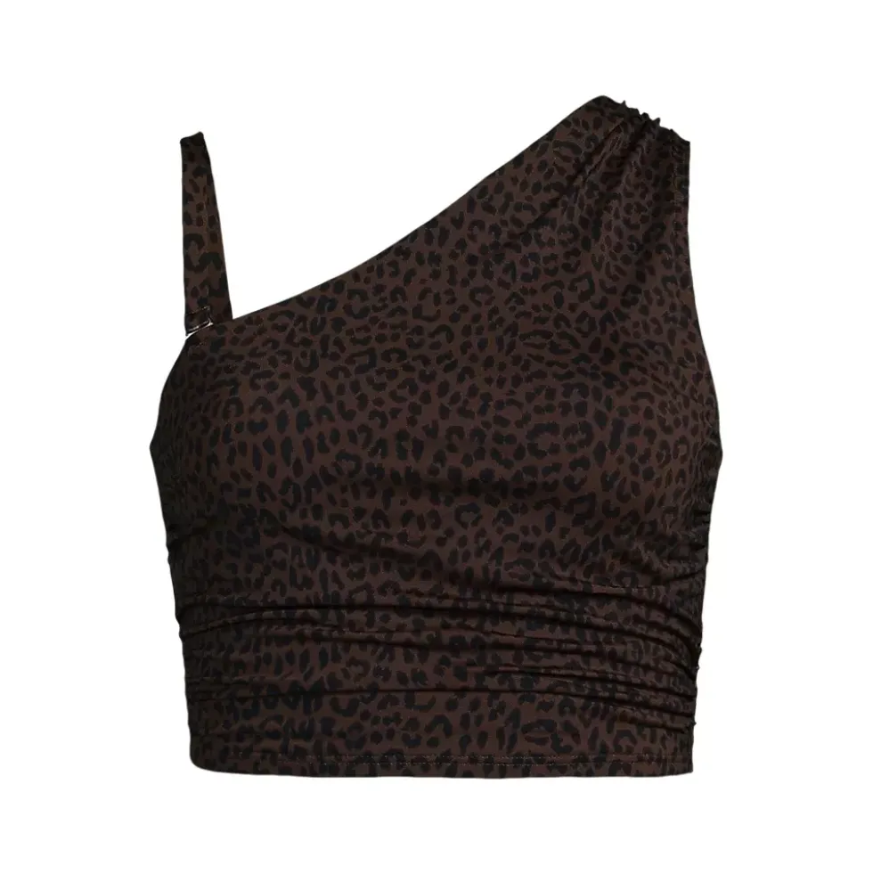 Women's Ruched One Shoulder Midkini Top
