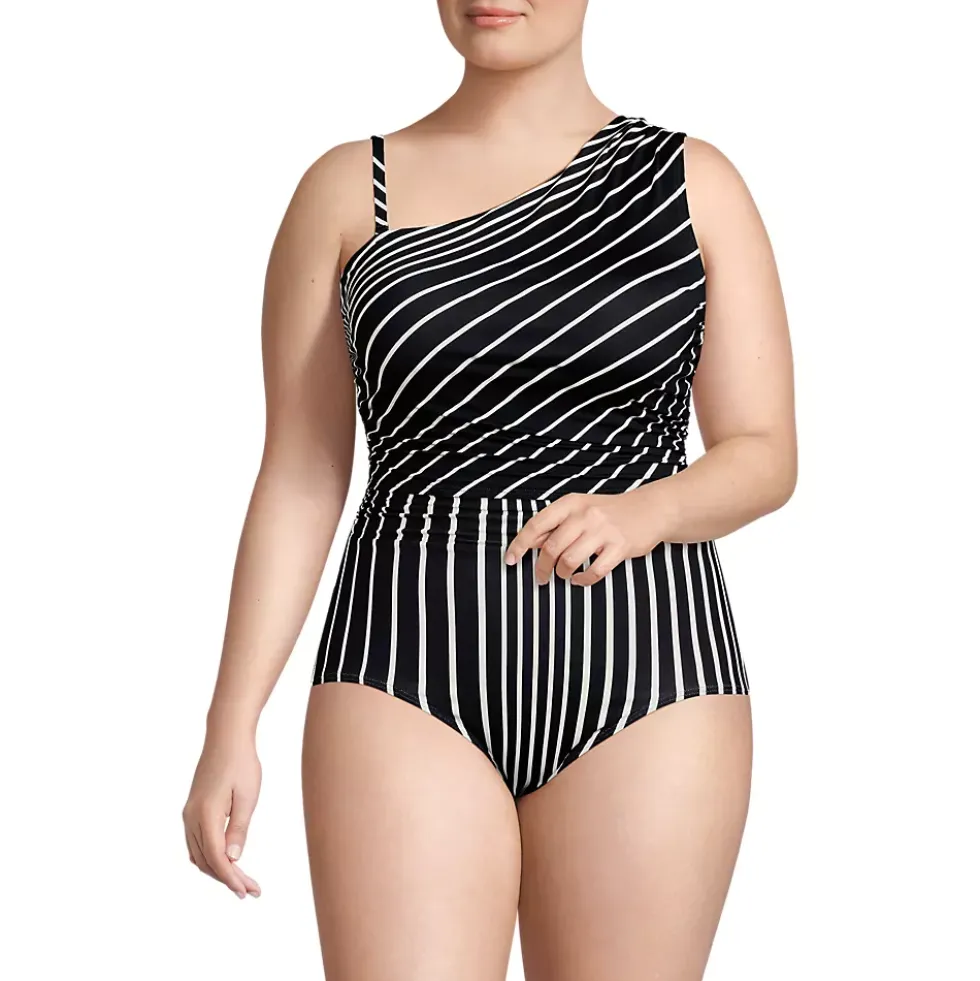 Women's Ruched One Shoulder Midkini Top