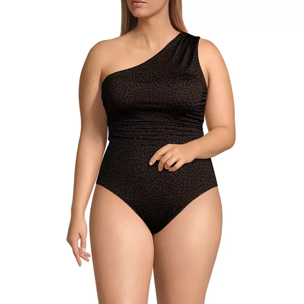 Women's Ruched One Shoulder Midkini Top