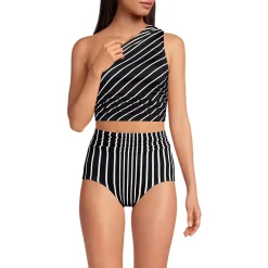 Women's Ruched One Shoulder Midkini Top