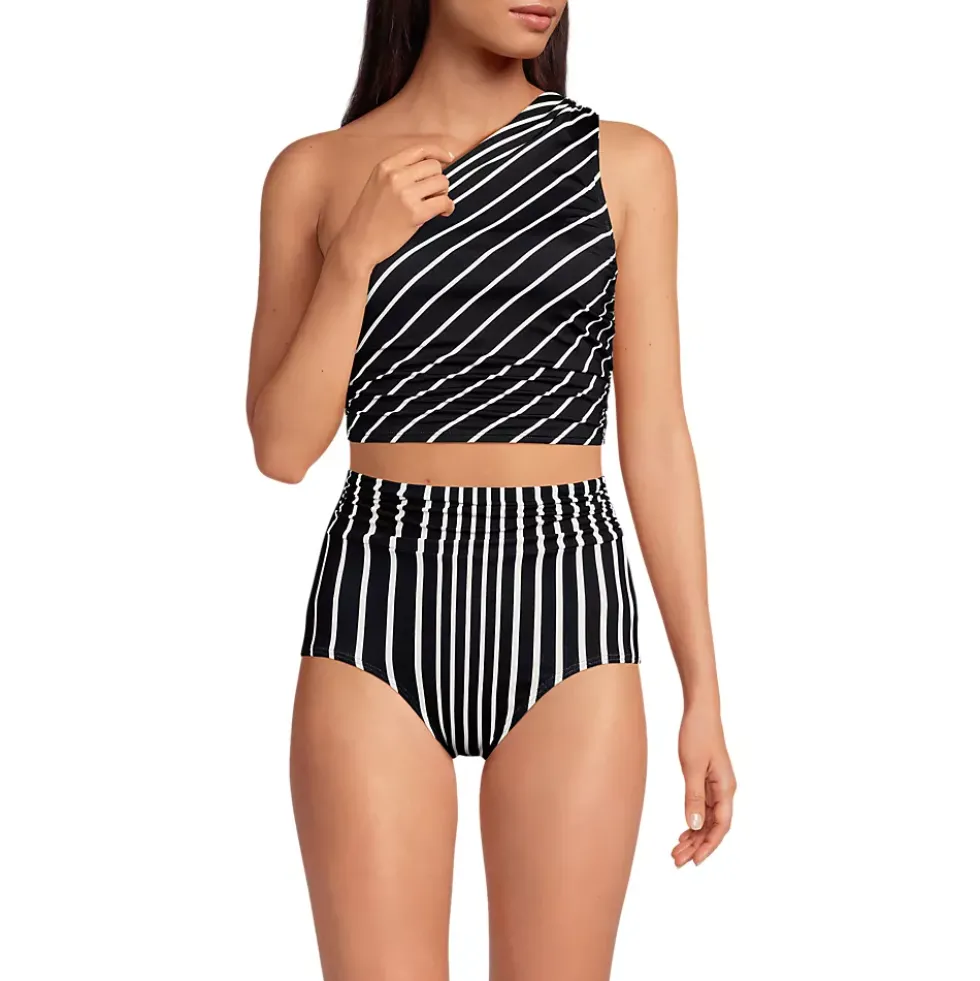 Women's Ruched One Shoulder Midkini Top