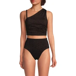 Women's Ruched One Shoulder Midkini Top