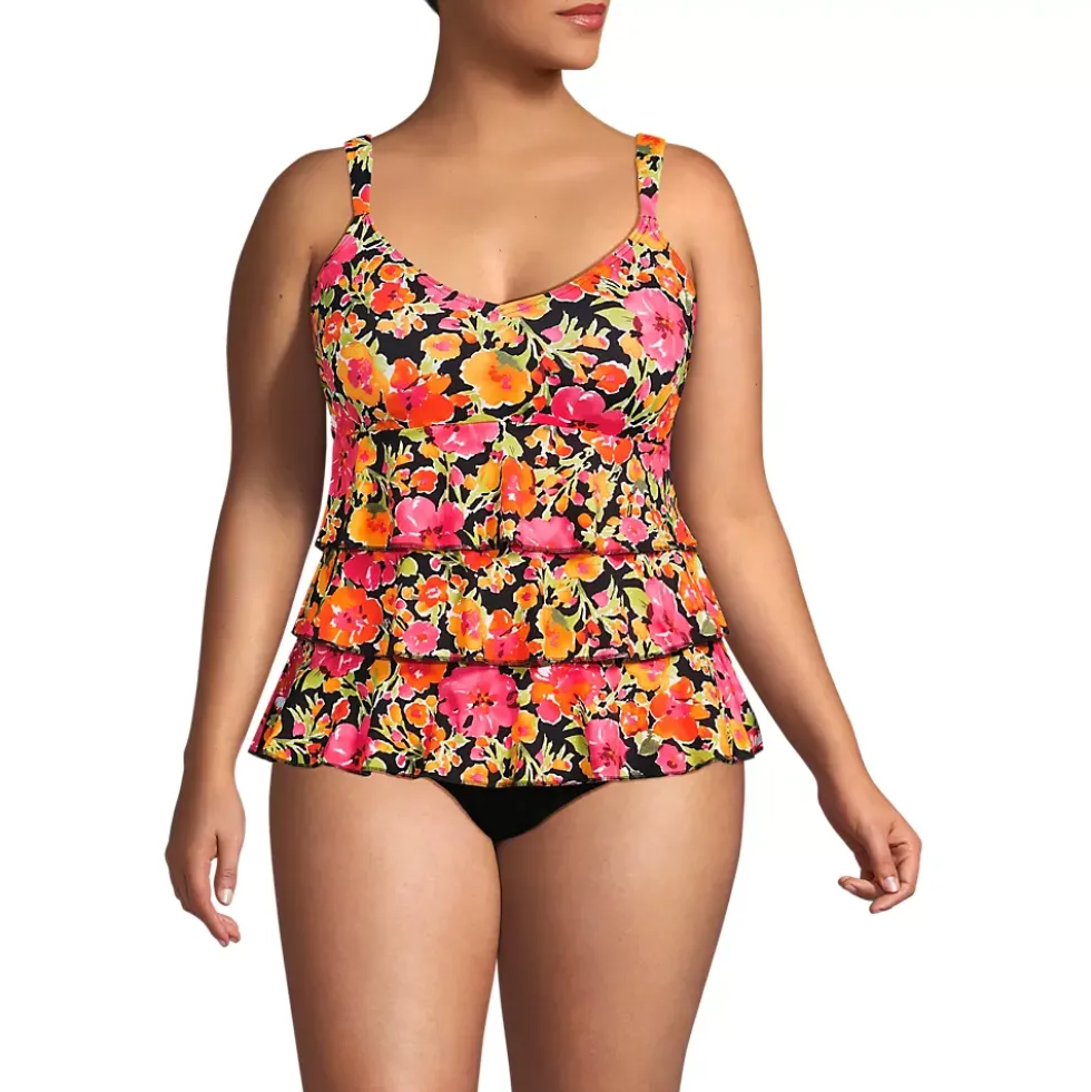 Women's Ruffle Fauxkini One Piece Swimsuit