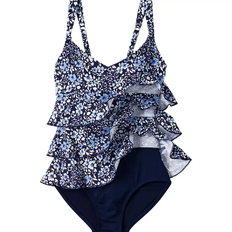 Women's Ruffle Fauxkini One Piece Swimsuit