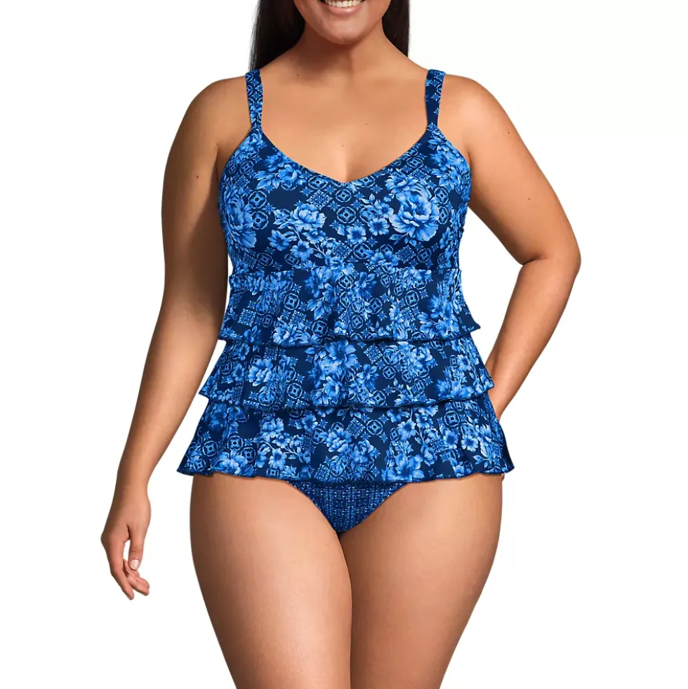Women's Ruffle Fauxkini One Piece Swimsuit