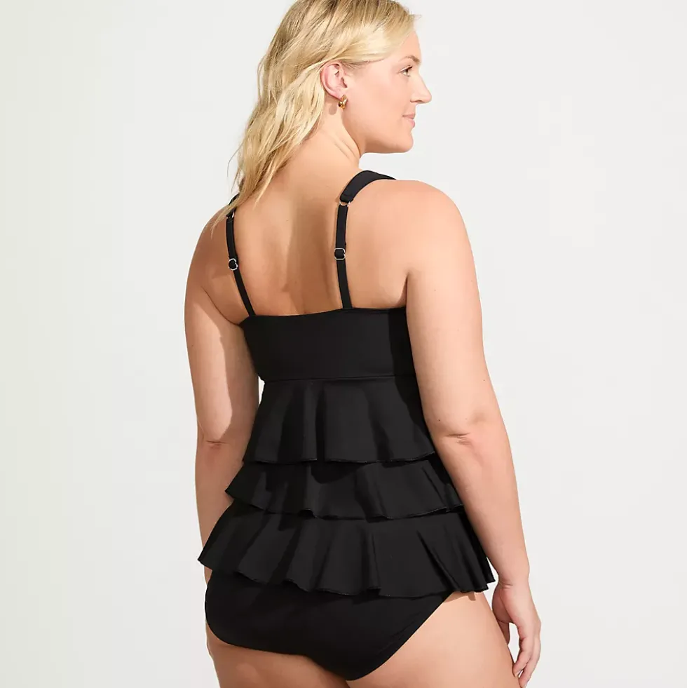 Women's Ruffle Fauxkini One Piece Swimsuit