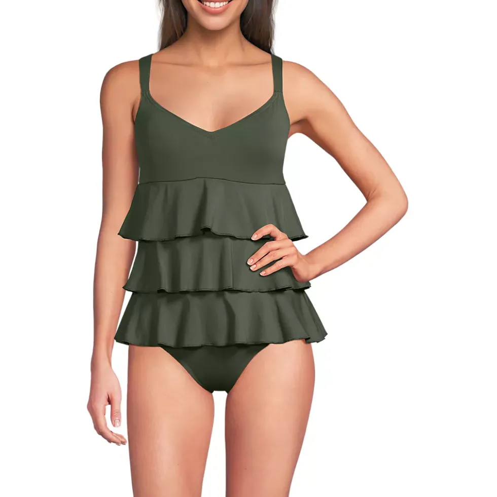 Women's Ruffle Fauxkini One Piece Swimsuit