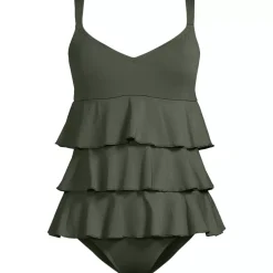 Women's Ruffle Fauxkini One Piece Swimsuit