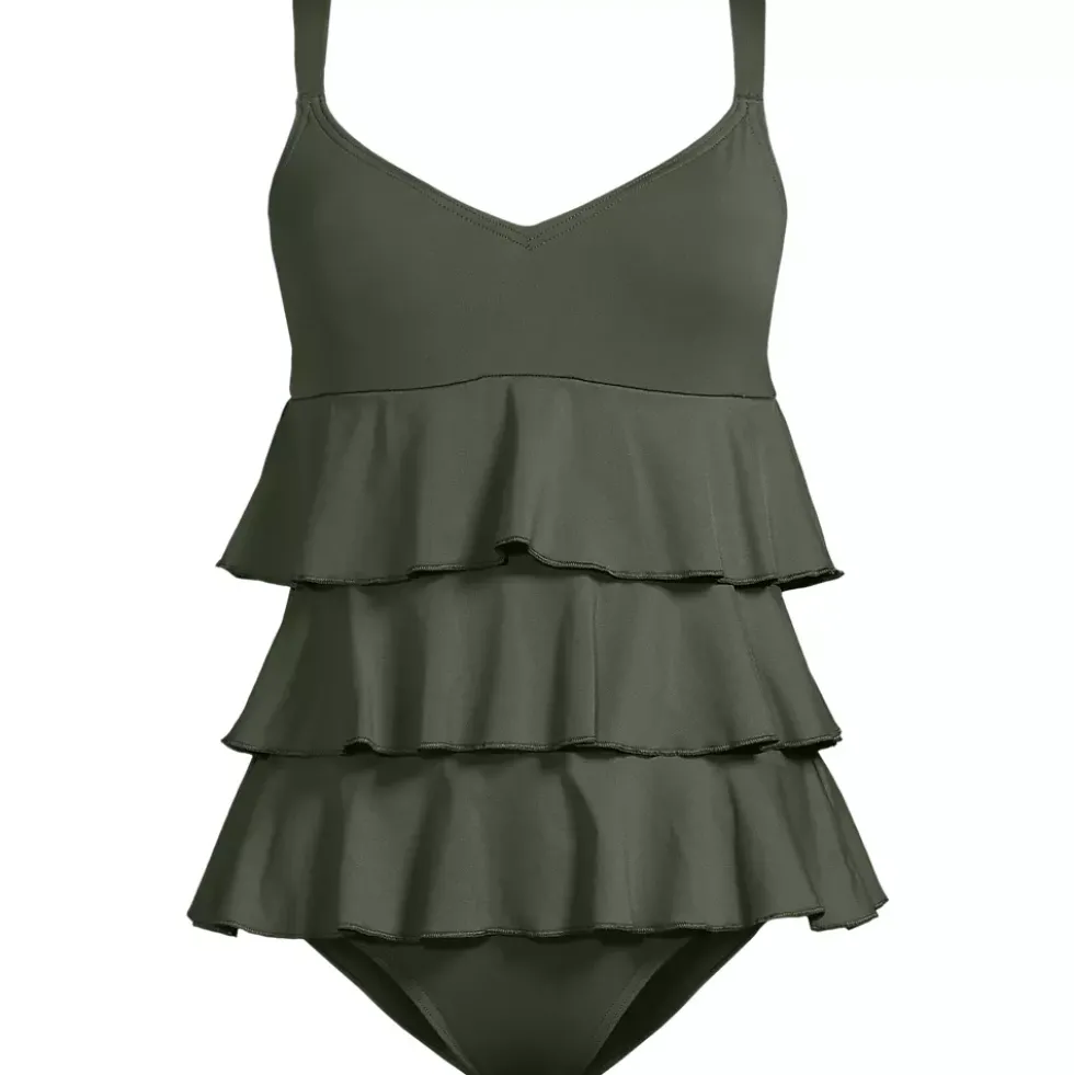 Women's Ruffle Fauxkini One Piece Swimsuit
