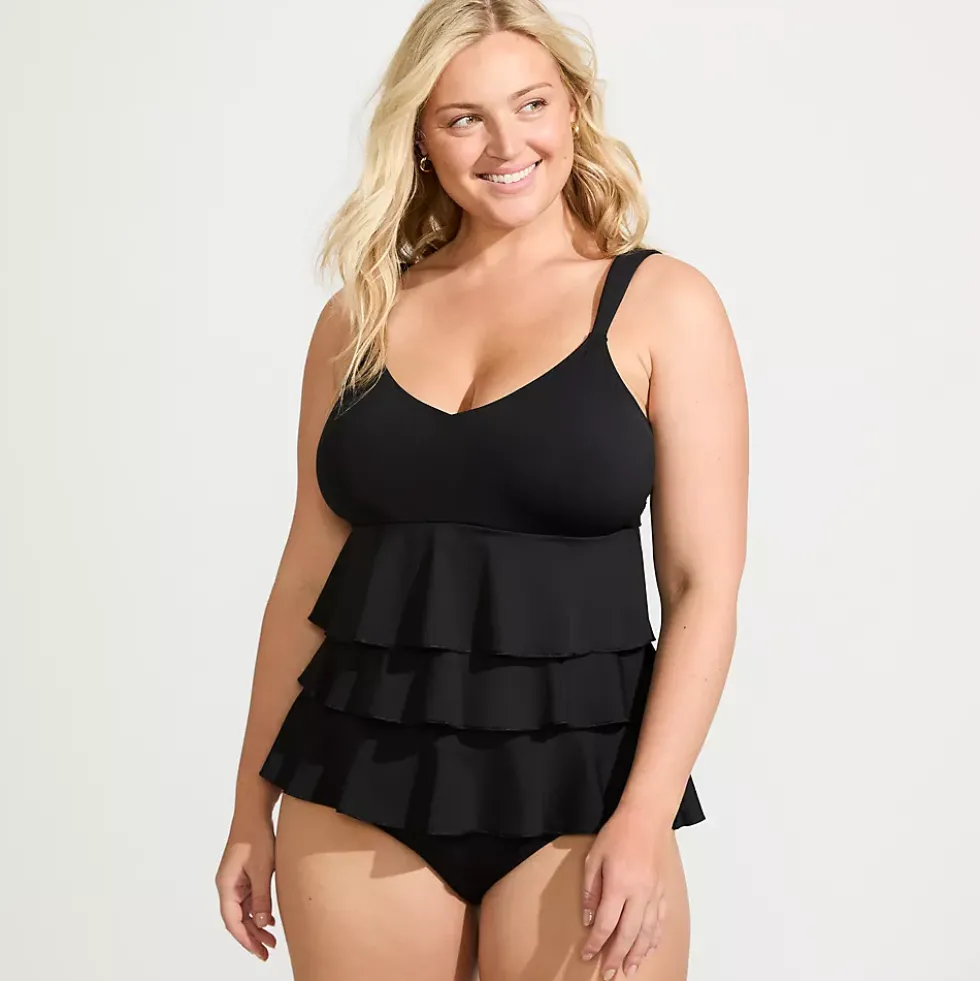 Women's Ruffle Fauxkini One Piece Swimsuit