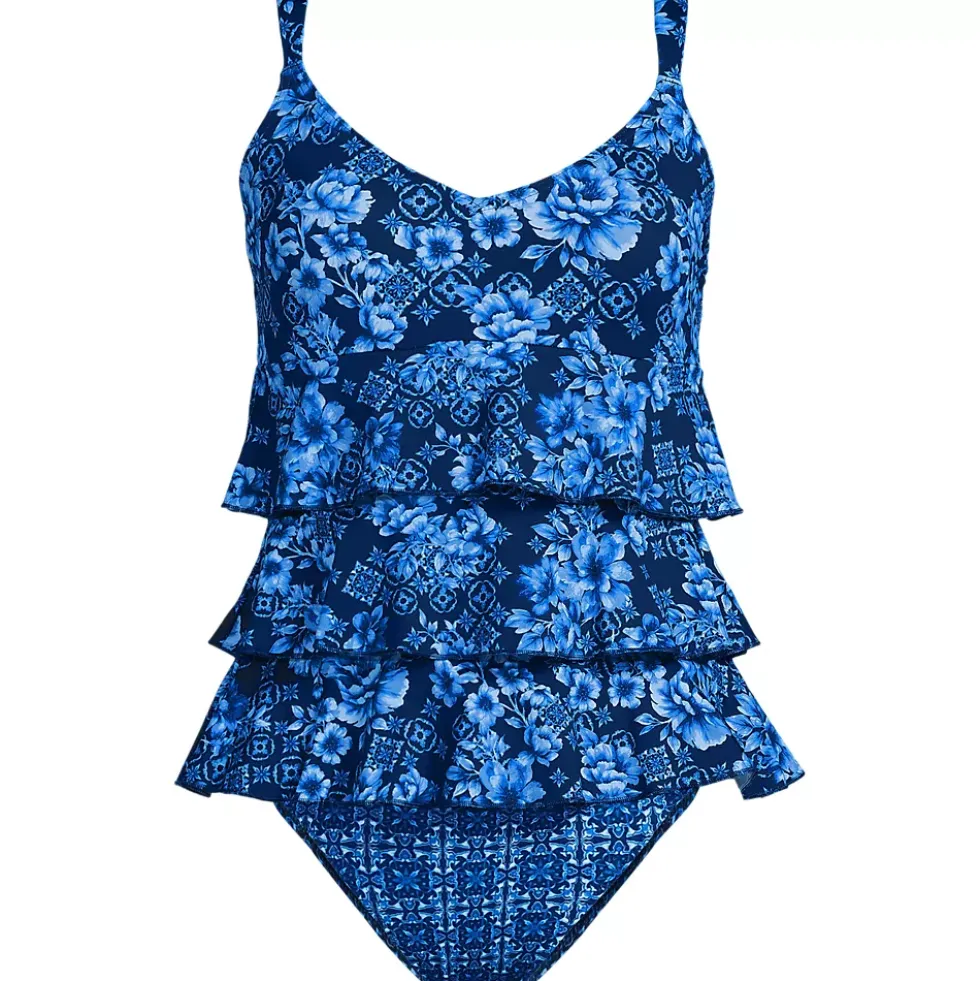 Women's Ruffle Fauxkini One Piece Swimsuit