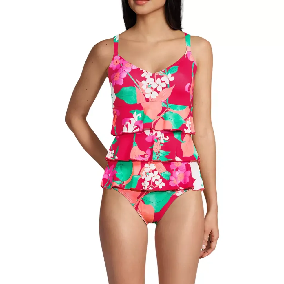 Women's Ruffle Fauxkini One Piece Swimsuit