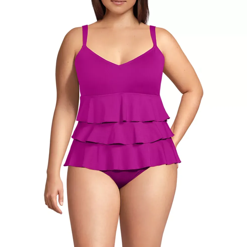 Women's Ruffle Fauxkini One Piece Swimsuit