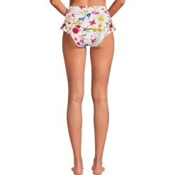 Women's Ruffle High Waisted High Leg Bikini Bottoms