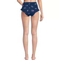 Women's Ruffle High Waisted High Leg Bikini Bottoms