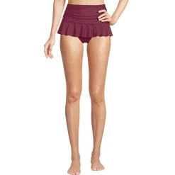 Women's Ruffle Midwaist Skirted Bikini Bottoms