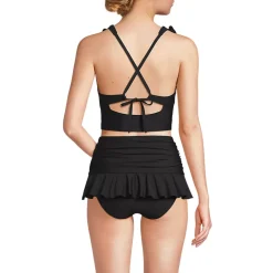 Womens Ruffle Plunge Midkini Top