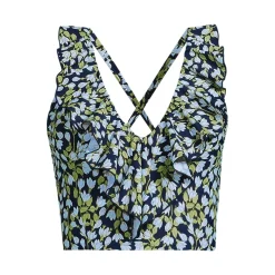 Womens Ruffle Plunge Midkini Top