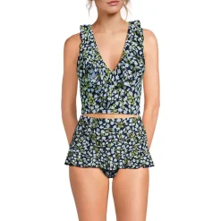 Womens Ruffle Plunge Midkini Top