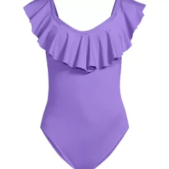 Women's Ruffle V-neck High Leg One Piece Swimsuit