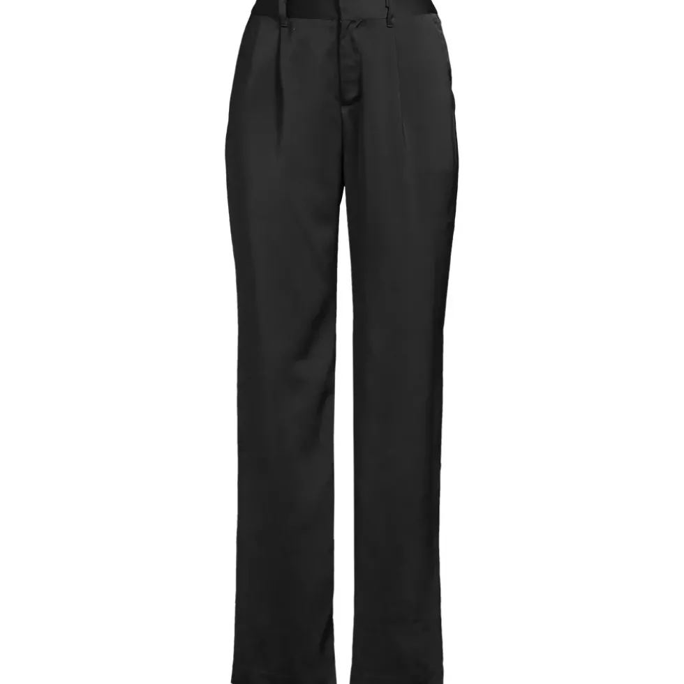 Women's Satin Elastic Back Wide Leg Pants