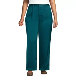 Women's Satin Elastic Back Wide Leg Pants