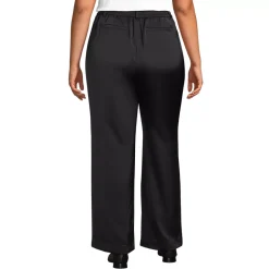 Women's Satin Elastic Back Wide Leg Pants