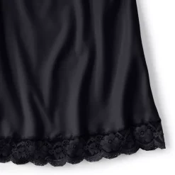 Women's Satin Lace Trim Midi Skirt