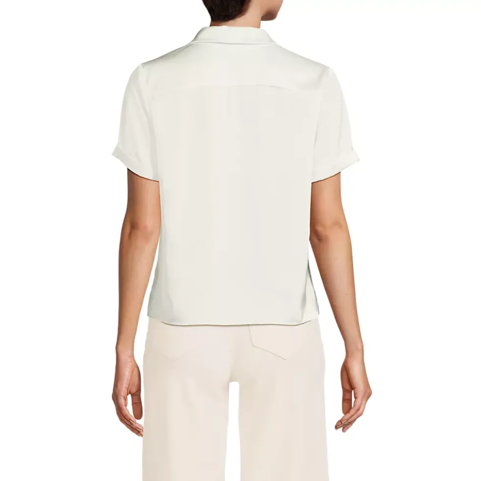 Women's Satin Short Sleeve Shirt