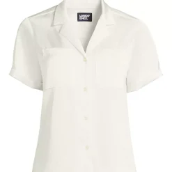 Women's Satin Short Sleeve Shirt