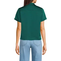 Women's Satin Short Sleeve Shirt