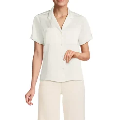 Women's Satin Short Sleeve Shirt