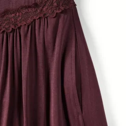 Women's Satin Sleeveless Lace Detail Dress