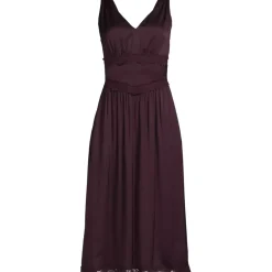 Women's Satin Sleeveless Lace Detail Dress