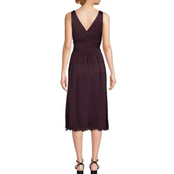 Women's Satin Sleeveless Lace Detail Dress