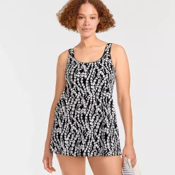 Women's Scoop Neck Mini Swim Dress Swimsuit